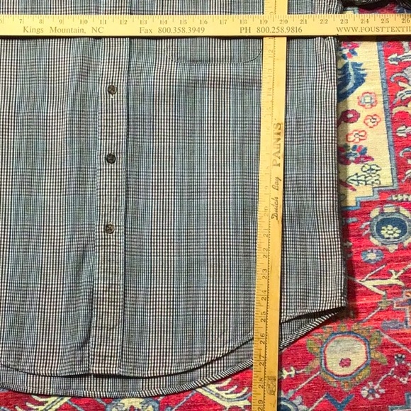 VAN HEUSEN Black Brown Glen Plaid 💯% Cotton Long Sleeve - Picture 6 of 8